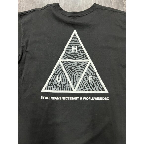 Huff Mens T Shirt Size Large Black White By All Means Necessary Worldwide DBC - Picture 6 of 10